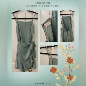 Sage Green Altar'd State Britta Dress (Size: XS)